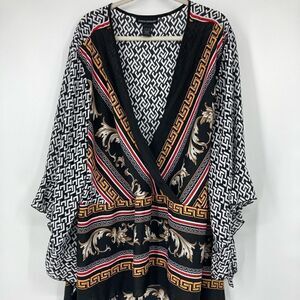 Ashley Steward Top/Boho Peasant Blouse Size 34-36 Like New